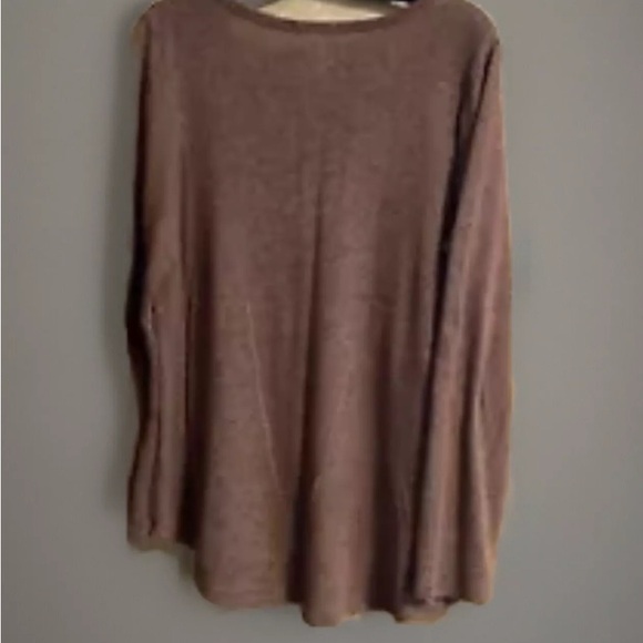 Maurices 24/7 Top Women's Size L Brown Long Sleeve Stretch Rayon Blend - Picture 2 of 8